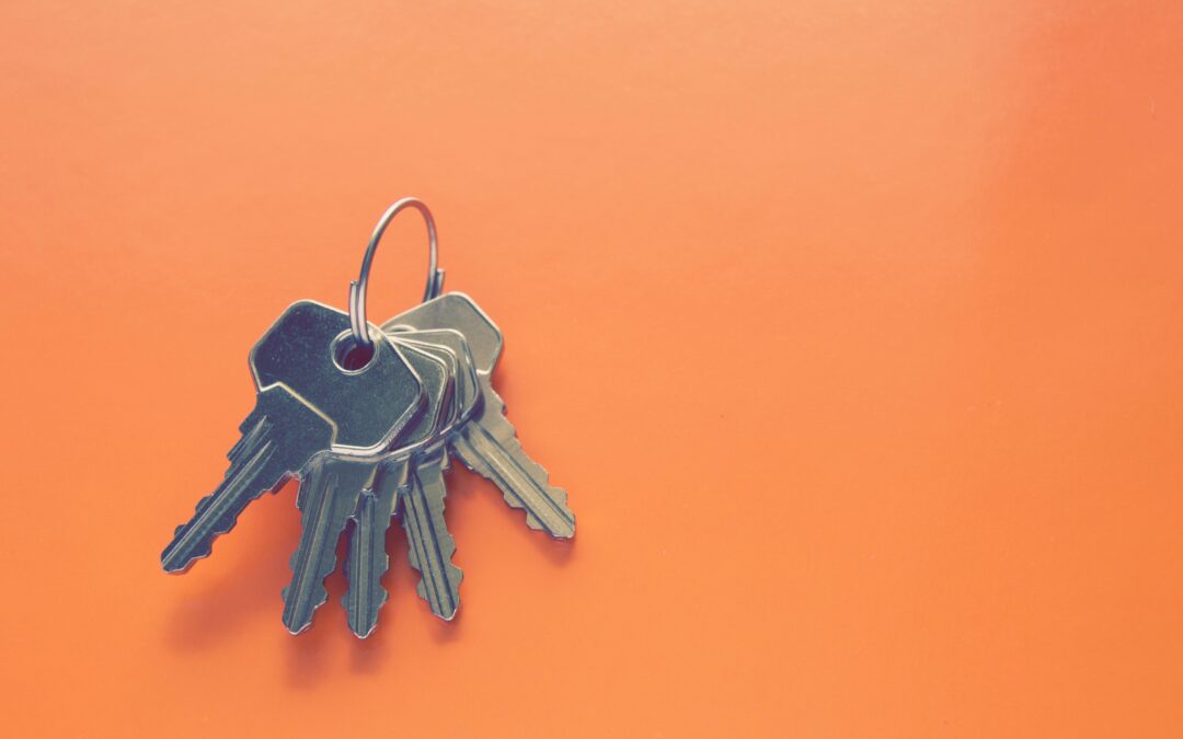 Orange background with house keys